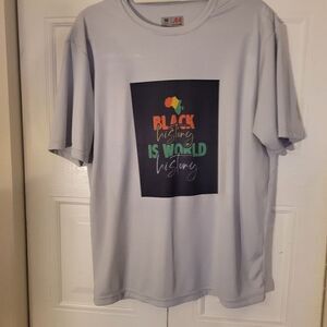 COPY - BLACK HISTORY IS THE WORLD HISTORY nwot size medium gray shirt short tee